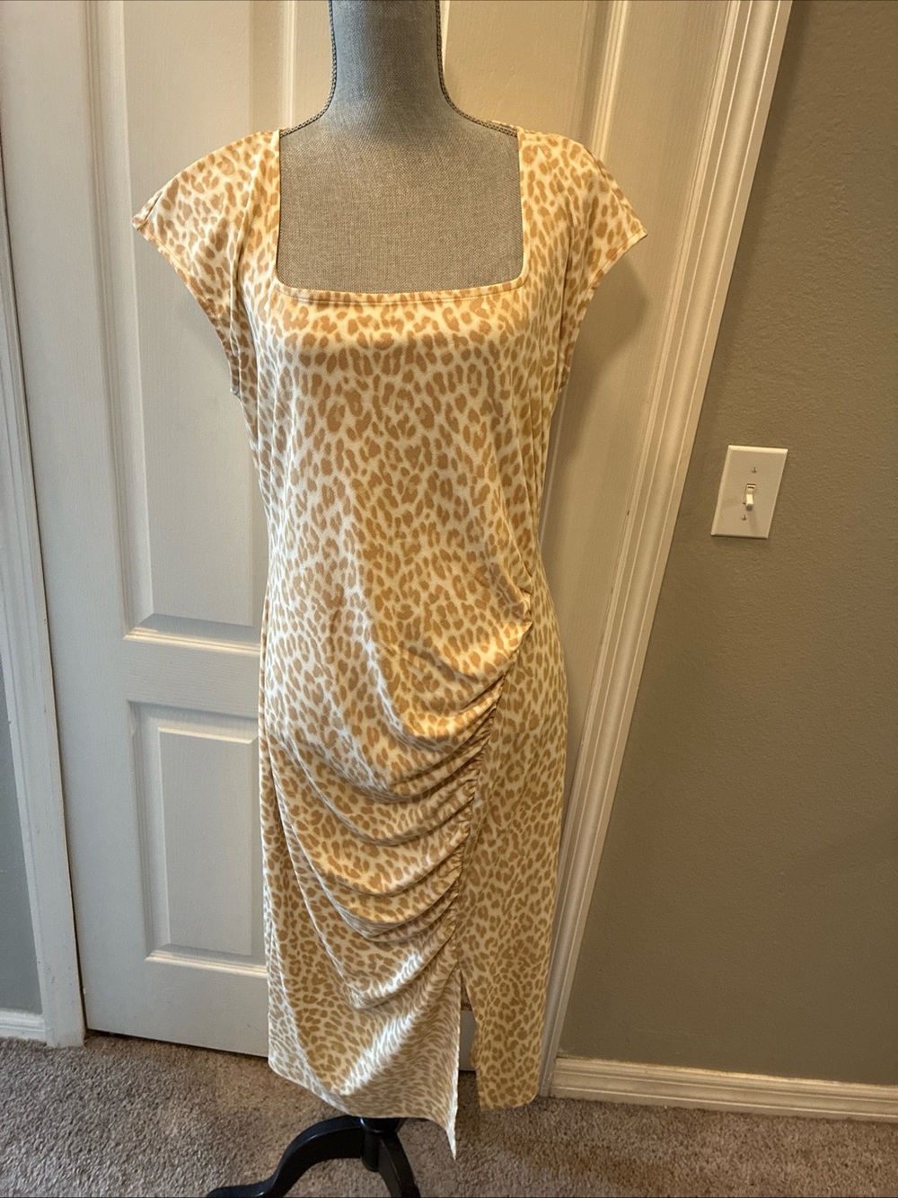 Michael kors ladies midi animal print dress size large